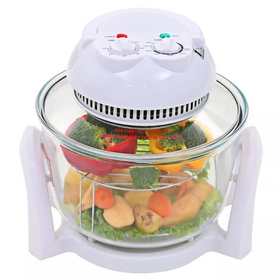 800W Glas Halogenofen Heissluftofen mit Erweiterungsring 10L Halogenoven Küche - Bild 1 von 4