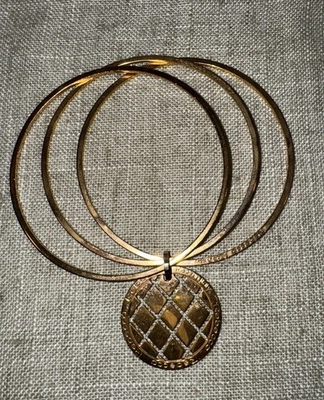 REBECCA Tres Brazaletes Delgados Chapados en Oro Rosa con Medallón Hecho en Italia Foto 1 de 4