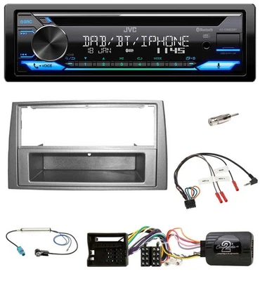 JVC Bluetooth Lenkrad USB DAB CD Autoradio für Peugeot 308 2007-09 silber - Bild 1 von 4