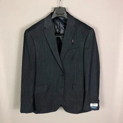 Kenneth Cole Reaction Navy Stripe Techni-Cole Notch Lapel Suit Jacket Size 42S - Image 1 of 4