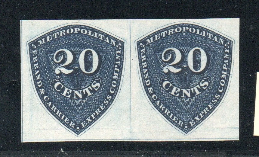 Private Express - Sc# 107L4 Imperf Pair/ Blue Reprints  -  Lot 0225257 - Image 1 of 1