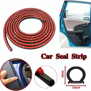 5M Car Door Boot Edge Protector Strip Trim D Shape Guard Seal Rubber UK Black - Picture 1 of 8
