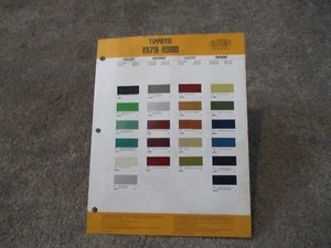 PAINT COLOR REFERENCE TOYOTA 1979/1980 PAINT CHIPS - Picture 1 of 2