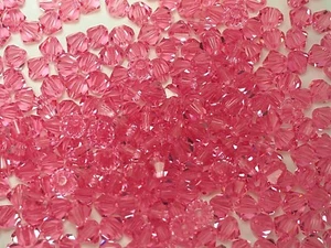 Czech Bicone Crystal Beads Rose Preciosa rich pink Rondelle Diamond - Picture 1 of 5