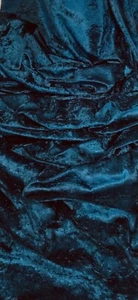 Teal Crushed Velvet Fabric 58'' PRICE PER METER - Picture 1 of 2