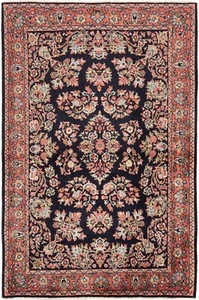 Sarough Tissé à la Main Tapis de Perse 164x106 cm-Fine,Orient,Tapis,,Bleu Nuit - Imagen 1 de 12