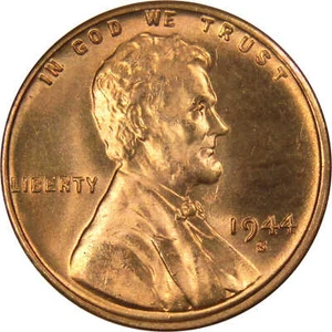 1944 S Lincoln Wheat Cent BU Uncirculated Mint State Bronze Penny 1c Coin - Picture 1 of 2