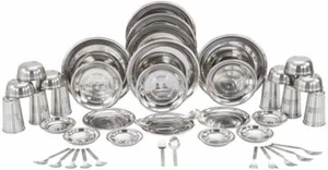 Indian Handmade Stain Resistant Designer Stainless Steel Dinner Set of 44 Pcs - Picture 1 of 1