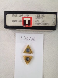 6 NEW RTW 16 NR 16 UN THREADING CARBIDE INSERTS GRADE: O26 USA MADE {REF# U621} - Picture 1 of 1