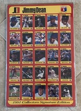 1991 JIMMY DEAN BASEBALL CARDS UNCUT ADVERTISING SHEET MLB COLLECTORS EDITION EX