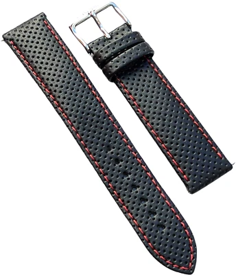 TISSOT - PULSERA - HEBILLA - CUERO GENUINO Y CAUCHO - 19MM - NEGRO - NOS Foto 1 de 2