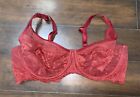NWT TORRID RED BALCONETTE UNLINED LACE AND MESH STRAIGHT BACK 40D BRA