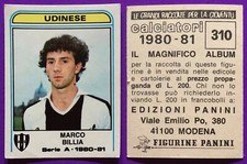 UDINESE, MARCO BILLIA *STICKER FIGURE N.310* SANDWICHES COLLECTION 1980/1981