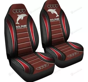 Dolphin And Heart Universal Front Car Seat Cover - Picture 1 of 2