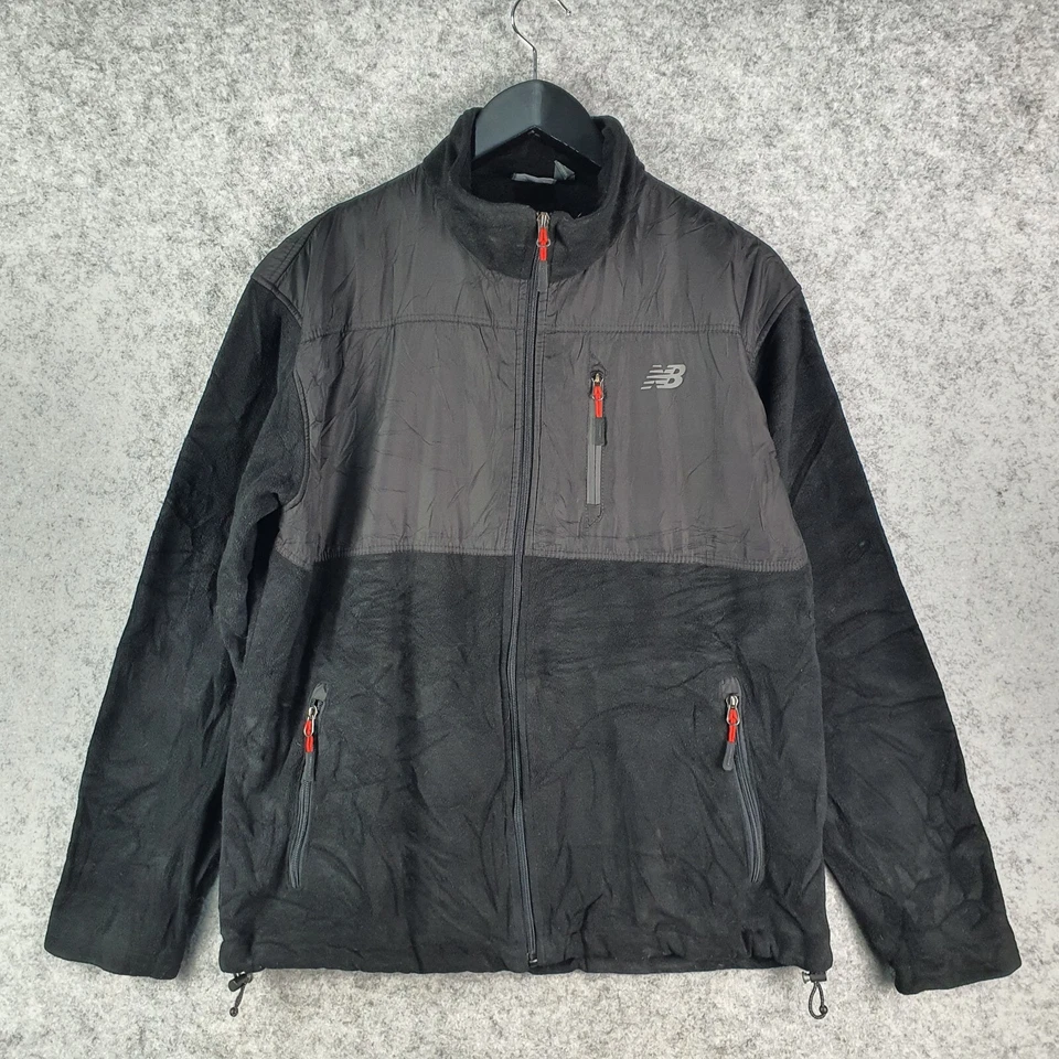 Jersey New Balance Para Hombre Grande Negro Polar Bolsillos con Cremallera Completa 9281 Foto 1 de 4