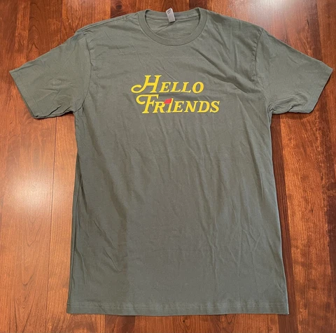 Mens Large "Hello Friends" PGA Masters TShirt Large Green Excellent condition Cover