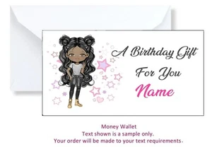 Personalised Money/Gift Voucher Wallet & Envelope Girls Birthday - Picture 1 of 32