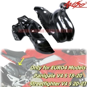 3K Carbon Fiber For Panigale V4 V4S 2018-2020 Exhaust Cover Heat Shield Fairing - Picture 1 of 15