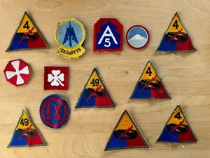 US ARMY WWII PATCH LOT OF 13 PATCHES MILITARY INSIGNIA AMERICAN USA WW2 - Picture 1 of 5