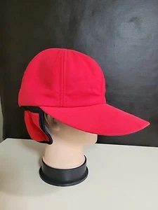 HDK Trapper Hat Cap Ear Flaps LARGE ONE SIZE. Red Made In USA. - Picture 1 of 16