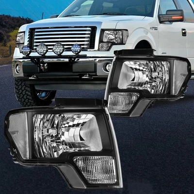 Pair Headlights Assembly Fits 2009-2014 Ford F-150 Left + Right - Image 1 of 4
