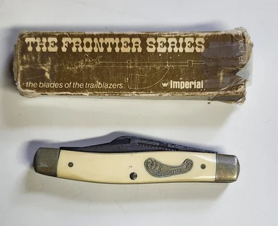 Navaja de Bolsillo Vintage Imperial USA The Frontier Serie 3 Hojas con Caja Foto 1 de 4