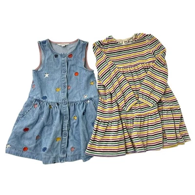 迷你紧身套装 2 件连衣裙刺绣条纹五颜六色的星星尺寸 6-7 — 第 1/4 张图片