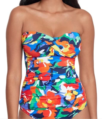 Camiseta Tankini Lauren Ralph Lauren Estampada Twist - Abstracto Audaz, 14, $110, Nueva Sin Etiquetas Foto 1 de 4