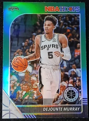 2019-20 NBA Hoops Premium Stock Dejounte Murray Spurs Green Prizm SP #174 NM-MT - Image 1 of 2