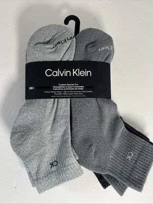 Calcetines Calvin Klein de corte cuarto cojín para hombre, gris, paquete de 6 Foto 1 de 4