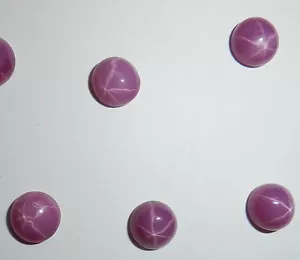 Opaque Star Ruby Round 7x7 mm Cabochon 6 Rayed Lab-created Stone 10 pieces Lot - Picture 1 of 10