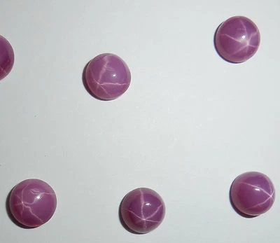Opaque Star Ruby  Round 7x7 mm Cabochon 6 Rayed Lab-created  Stone 10 pieces Lot - Image 1 of 4