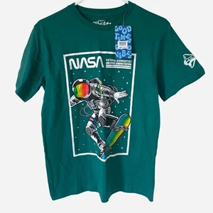 Eighty Eight Kids T-shirt New NWT Skating Astronaut Green Graphic Tee Reflective - Picture 1 of 7