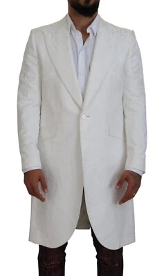 DOLCE & GABBANA Jacket White Floral Brocade Trench Coat IT48/US38/M RRP 4430usd - Image 1 of 4