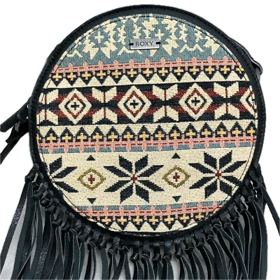 Bolso Roxy Mujer Círculo Boho Cartera Bandolera Flecos Borlas Marrón Y2K Western Foto 1 de 4