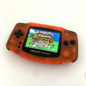 Clear Orange 10 Levels Brightness Backlit V2 IPS LCD GameBoy Advance GBA Console - Picture 1 of 7