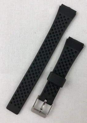 Kreisler Sport Strap Black Rubber Vintage Watch Band K-21 14mm Triathlon NOS K21 - Image 1 of 3