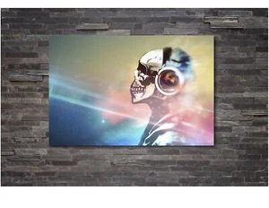 Banksy DJ Totenkopf Leinwand Wandbild Kunstdruck Wohndeko - Bild 1 von 4