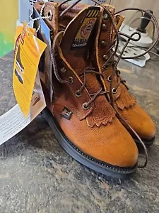 Stivali da lavoro Justin donna taglia 6C pelle marrone stringati kiltie stile L770 - Foto 1 di 7
