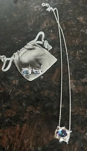 Vintage 925 Silver QVC Earring And Matching Necklace Set - Picture 1 of 6