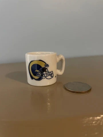 Vintage NFL Mini Coffee Cup Mug ST LOUIS RAMS 1.25" Collectible Miniature Cover