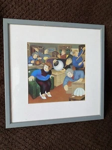 'The Auction Room' by B. Cook FRAMED 11.5 x 11.5 Inches. - Picture 1 of 8