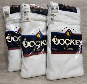 3 Vtg 1997 Jockey Classic 3 Pack Briefs Men's Size 42 Y Front Fly Cotton White  - Picture 1 of 4