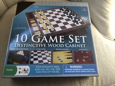 Cardinal Games Traditions 10 Game Set Distinctive Wood Cabinet New in box - Image 1 of 4