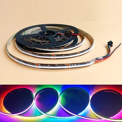 24V WS2811 IC 5M COB RGB LED Pixel Strip Light Black PCB Addressable Dream Color - Image 1 of 4