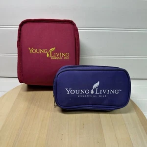 Lot of 2 Young Living Essential Oils Carrying Case Bag Burgundy Soft Aroma Trave - Picture 1 of 10