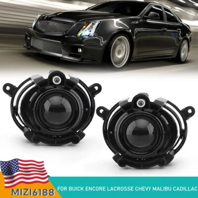 Pair Left&Right Fog Lights Lamp For Buick Encore LaCrosse Chevy Malibu Cadillac - Image 1 of 4