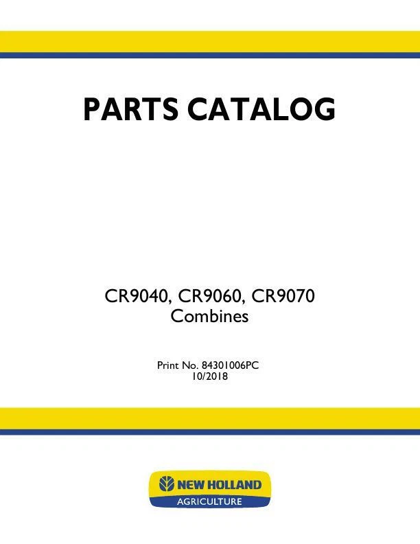 NUEVO CATÁLOGO DE PIEZAS COMBINADAS HOLLAND CR9040 CR9060 CR9070 Foto 1 de 1