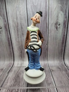 Vintage Sad Face Circus Hobo Clown w/ Pot Belly Ceramic Bisque 6" Figurine - Picture 1 of 7