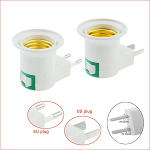 E27 Light Socket Base Edison Lamp Bulb Screw Wall Plug-in Adaptor US / EU Plug - Picture 1 of 12